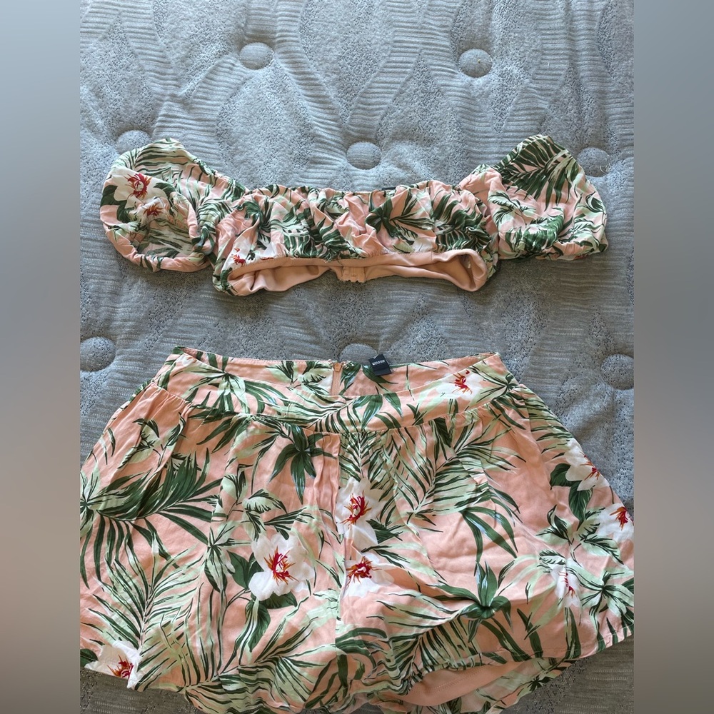 Windsor Floral Two-Piece Set in Pink and Green